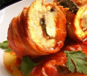 Rulouri de cod cu jambon