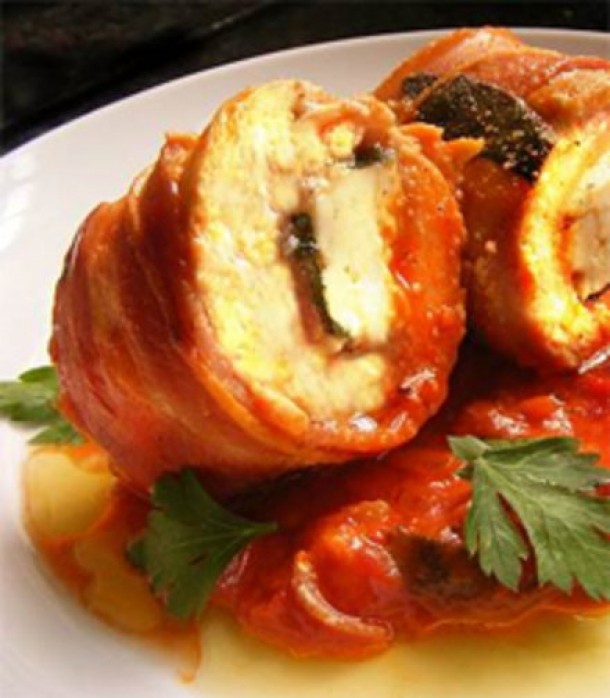 Rulouri de cod cu jambon