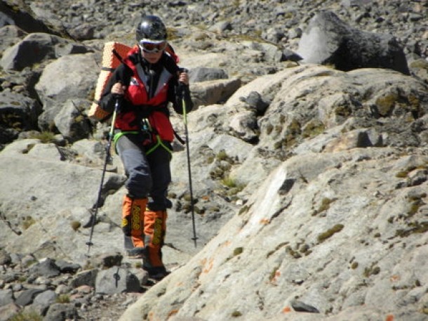 Coco coborand de pe Pico de Orizaba