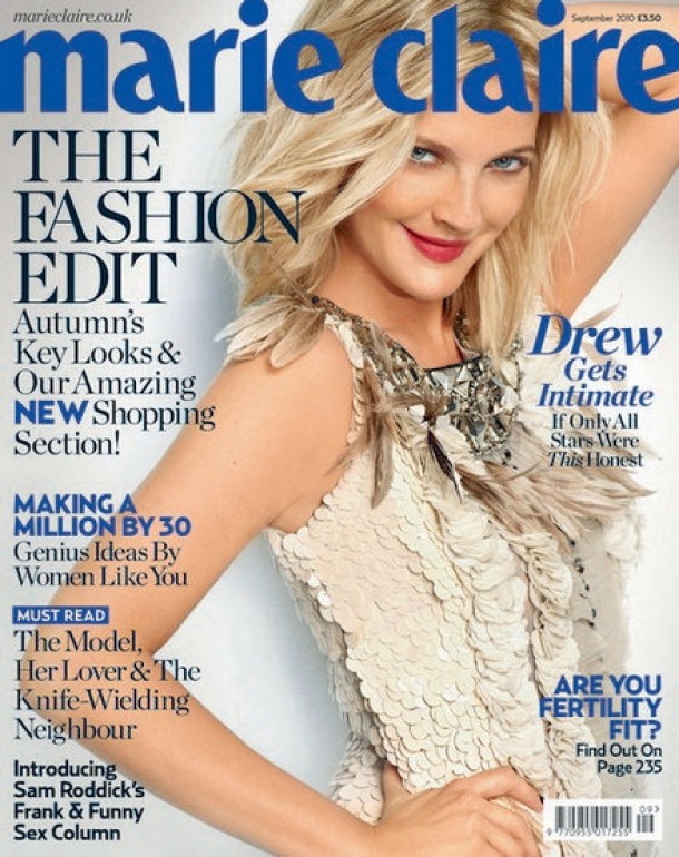 Drew Barrymore - Marie Claire UK September 2010