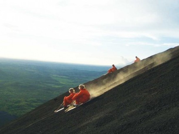 Volcano boarding