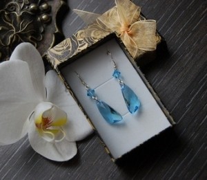 simoneboutique.ro - cercei Swarovski aquamarine 65 lei