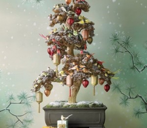 Bradul de Craciun cu tema asiatica