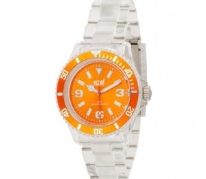 Ice-Watch Unisex Classic Collection Orange Dial Clear Plastic Watch