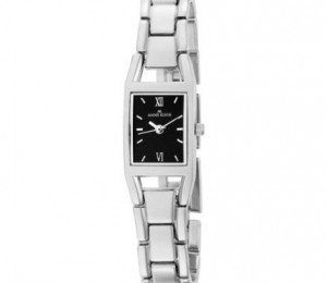 AK Anne Klein Women's Silver-Tone Bracelet Tank Watch