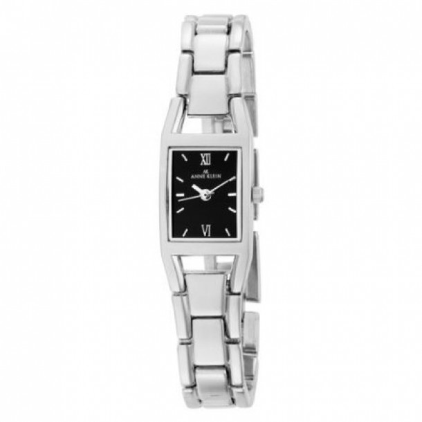 AK Anne Klein Women's Silver-Tone Bracelet Tank Watch