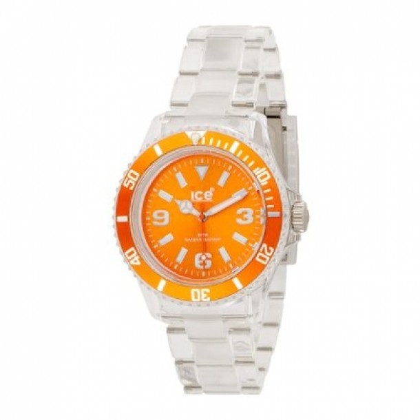 Ice-Watch Unisex Classic Collection Orange Dial Clear Plastic Watch