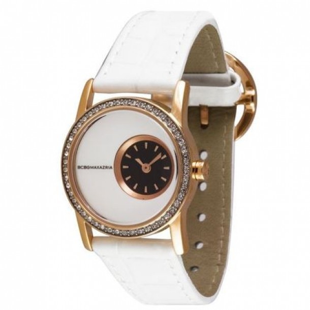 4.	BCBG Connoisseur Royale White Mother-of-Pearl Dial Women's Tank Watch