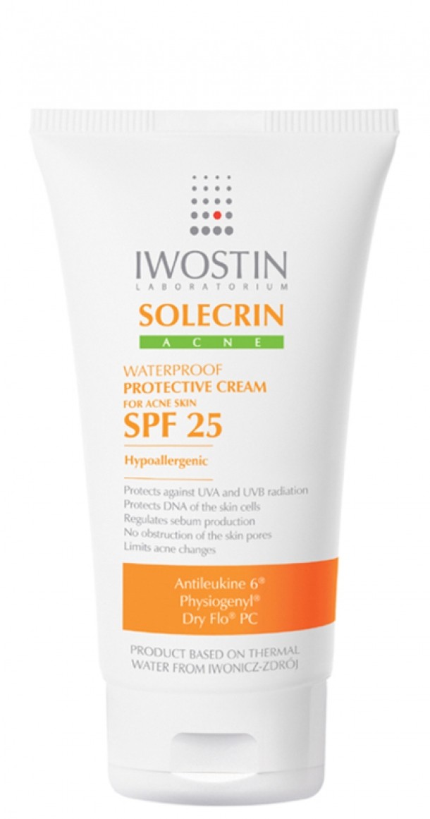 Iwostin Crema cu protectie solara pentru ten acneic SPF 25 Solecrin Acne - 35 lei