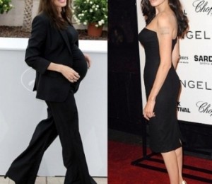 Angelina Jolie  inainte si dupa nastere