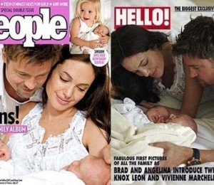 Angelina Jolie, Brad Pitt, Knox si Vivienne - People Magazine si Hello!