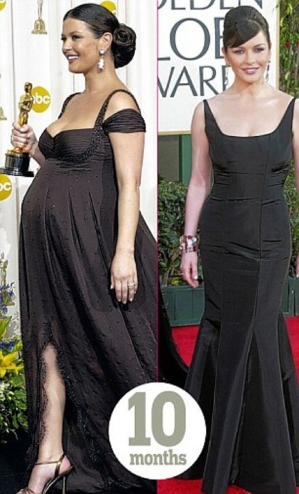 Catherine Zeta-Jones inainte si dupa nastere