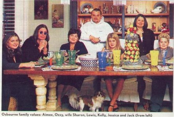 Familia Osbourne - Aimee, Ozzy, Sharon, Lewis, Kelly, Jessica, Jack