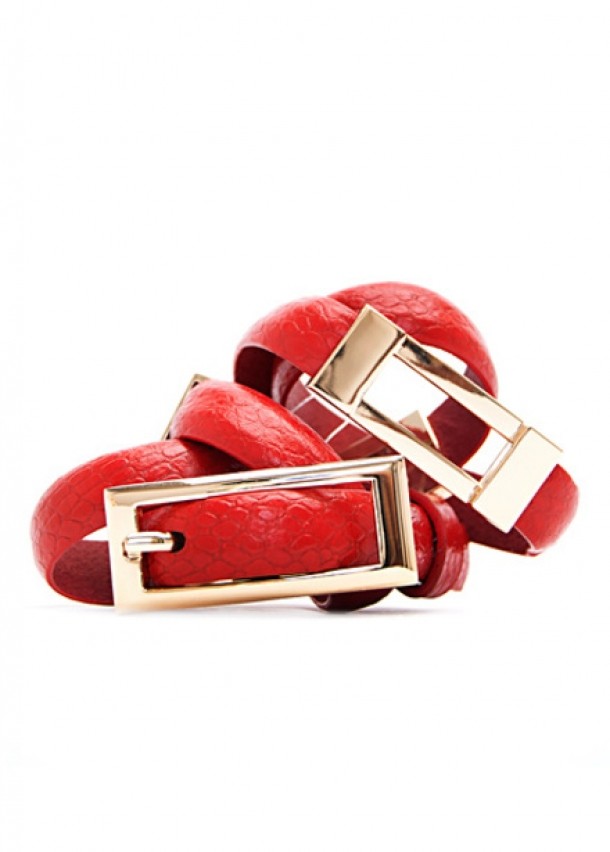 Curea rosie piele de sarpe Mango 24.95 EUR