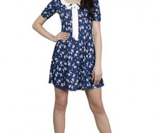 Amafashion - Rochie albastra cu imprimeu 69 lei