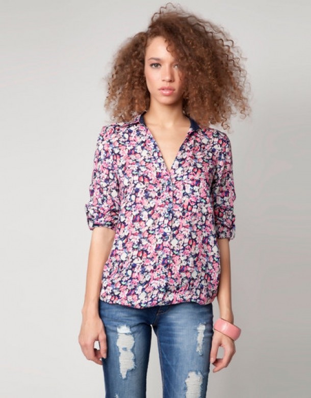 Camasa cu imprimeu floral - Bershka - 99 RON