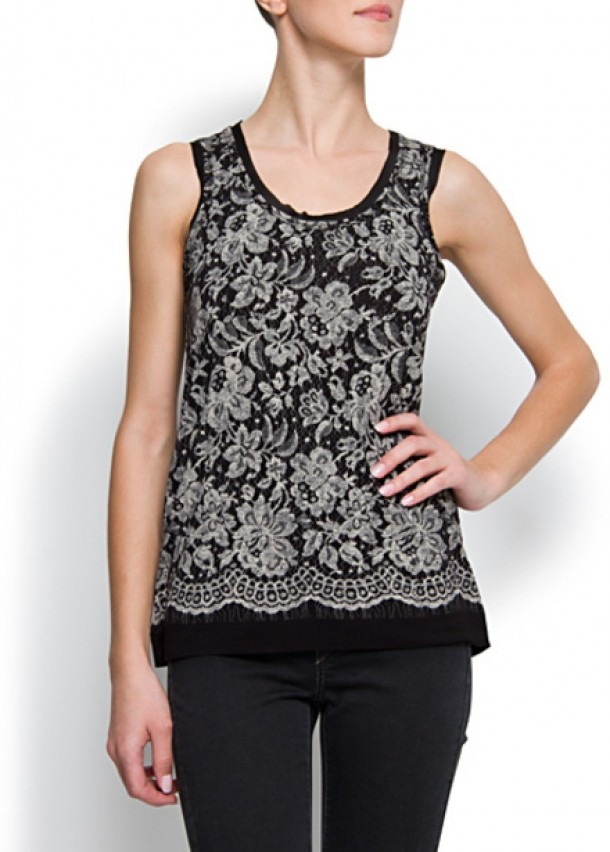 Mango - Top fara maneci cu imprimeu floral 17.99 EUR