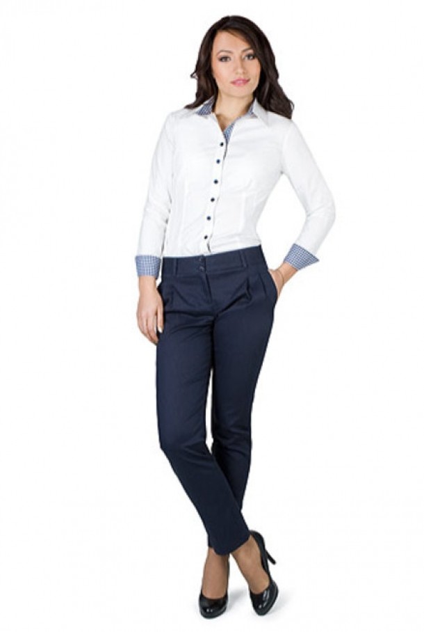 Amafashion - Pantaloni bleumarin din bumbac 179 lei