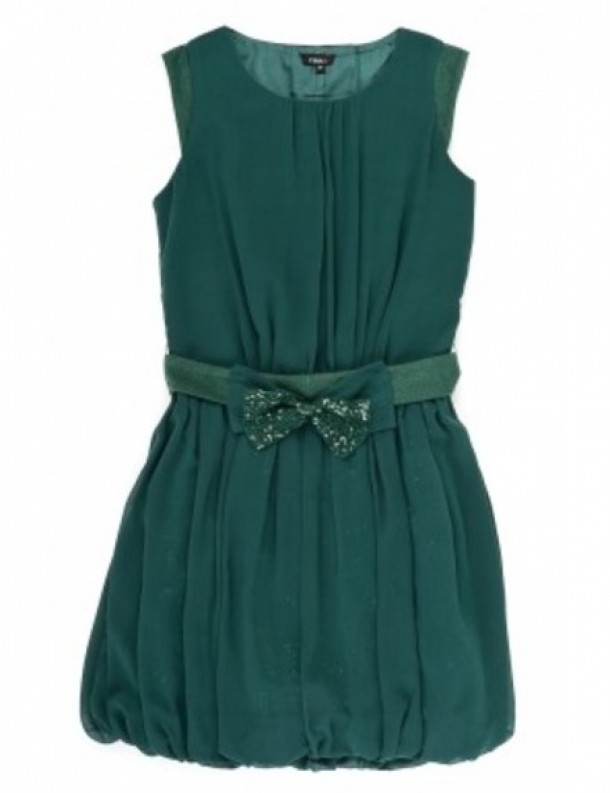 T!NA R - Rochie verde cu funda 99 lei