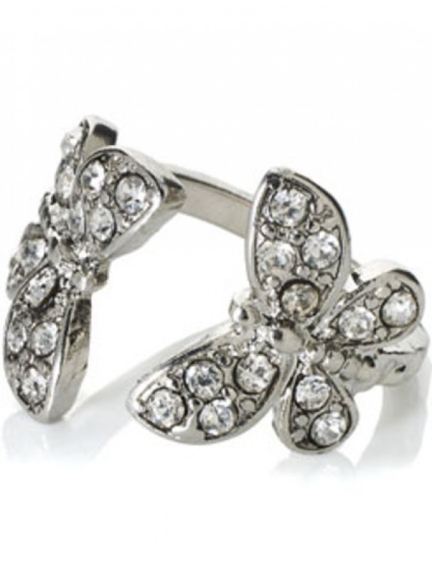 Accessorize - Sparkle Double Butterfly Ring