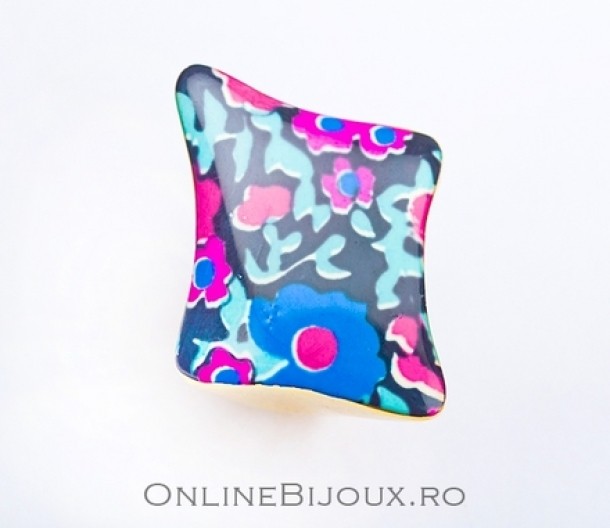 Onlinebijoux.ro - Inel placat cu aur - pictat