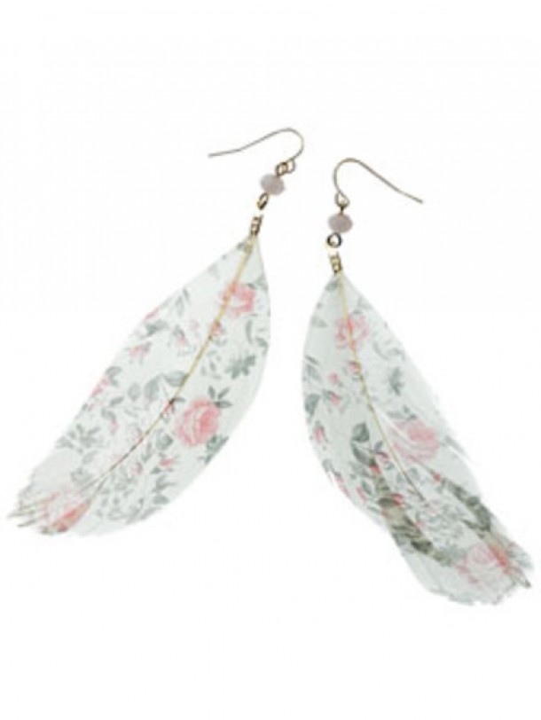 Cercei florali cu pene - Accessorize