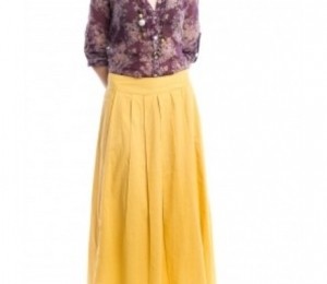 Fusta maxi galbena din bumbacT!NA R - 119 RON