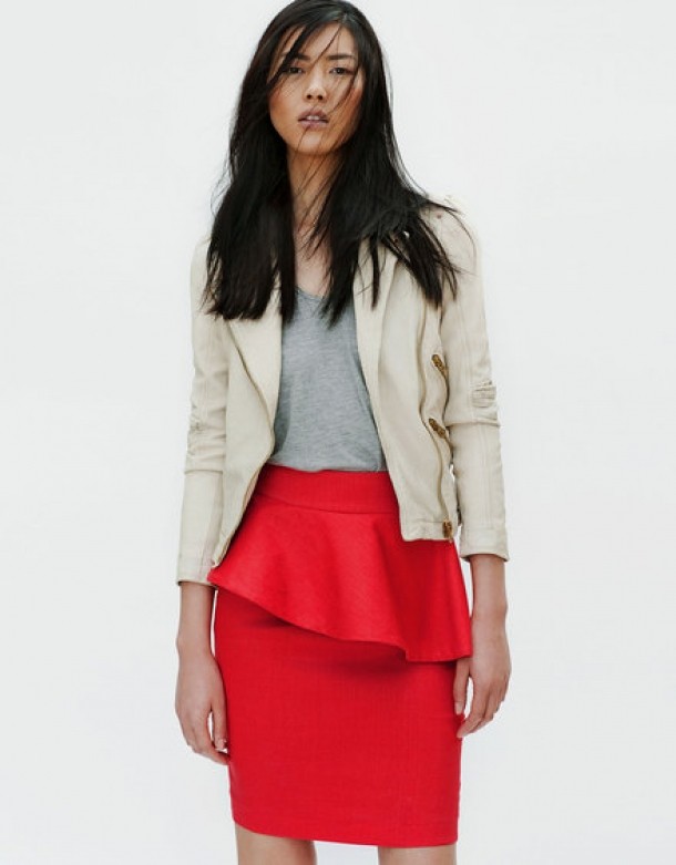 Rochie creion cu volane asimetrice ZARA - 229 RON