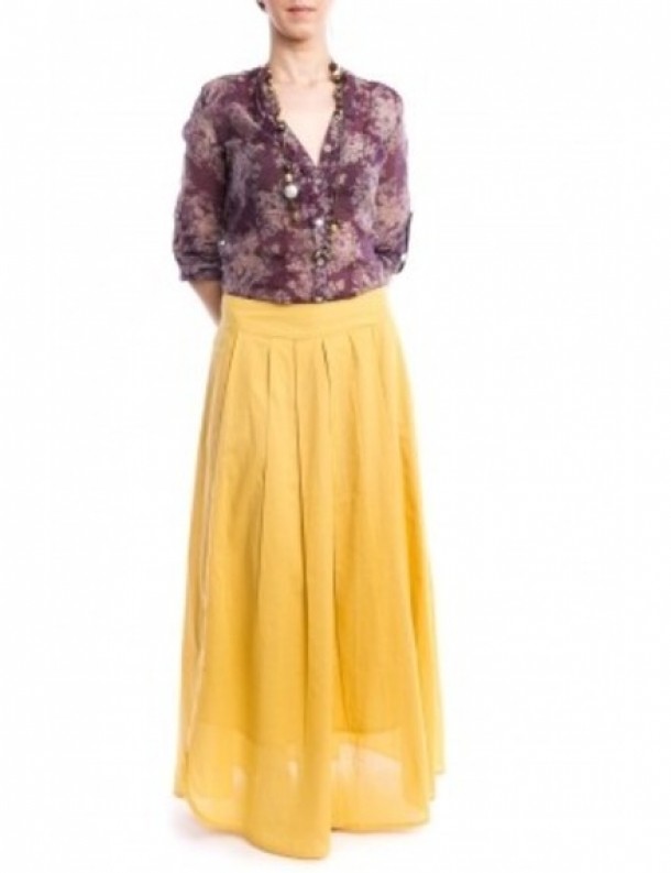 Fusta maxi galbena din bumbacT!NA R - 119 RON