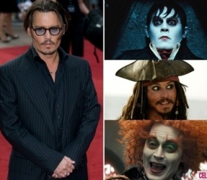 Johnny Depp in Dark Shadows, Pirates of the Caribbean, Alice in Wonderland