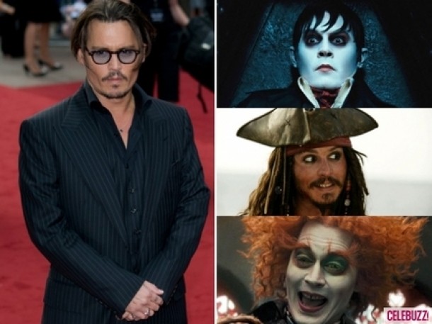 Johnny Depp in Dark Shadows, Pirates of the Caribbean, Alice in Wonderland