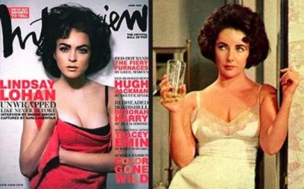 Lindsay Lohan, in rolul lu Elizabeth Taylor in pictorialul din 2006