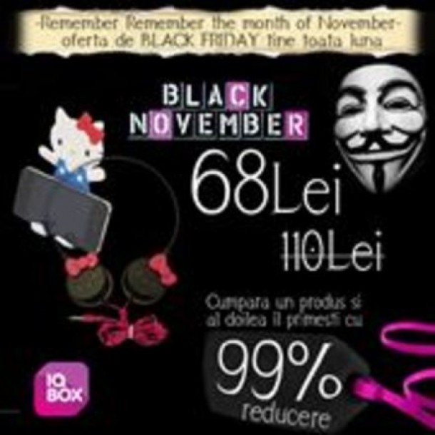 iqbox.ro, casti Hello Kitty + suport telefon, 68 lei