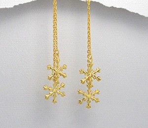 Cercei fulgi de zapada din argin placat cu aur - 259 lei