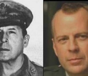 General Douglas MacArthur si Bruce Willis