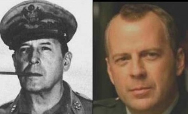 General Douglas MacArthur si Bruce Willis