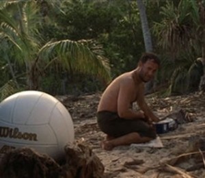Tom Hanks si o minge de volei