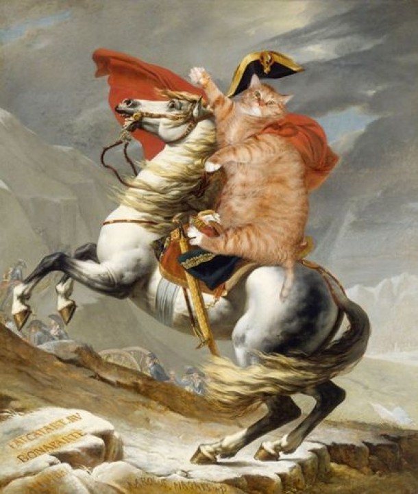 Napoleon traversand Alpii de Jacques-Louis David