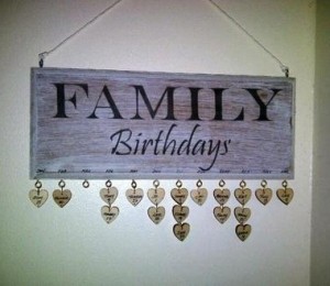 Tablita cu zilele de nastere a membrilor familiei