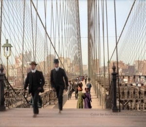 Pietoni pe Podul din Brooklyn, 1905.