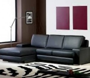 Canapeaua de piele neagra