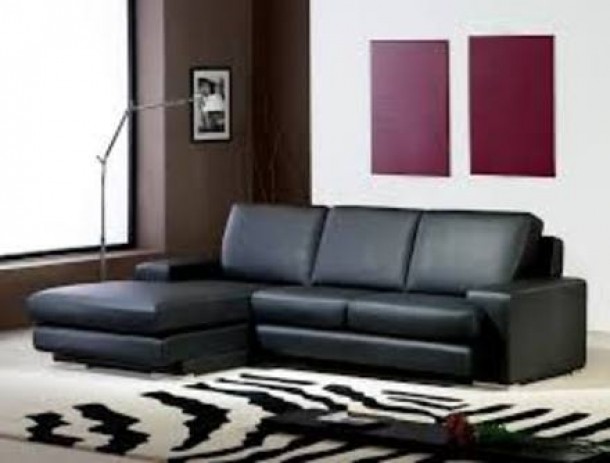 Canapeaua de piele neagra