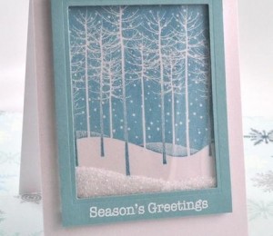 Felicitare cu fulgi de nea