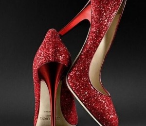 Pantofi rosii sclipitori