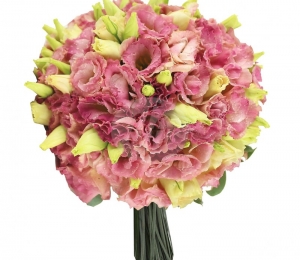 Buchet de mireasă cu lisianthus roz, florariairis.ro - 190 LEI