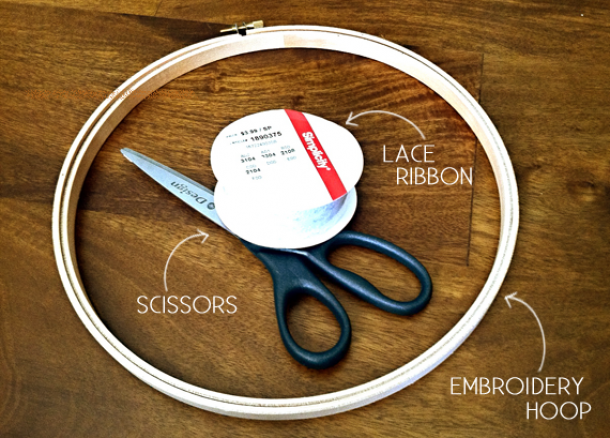 Suport din dantela pentru cercei