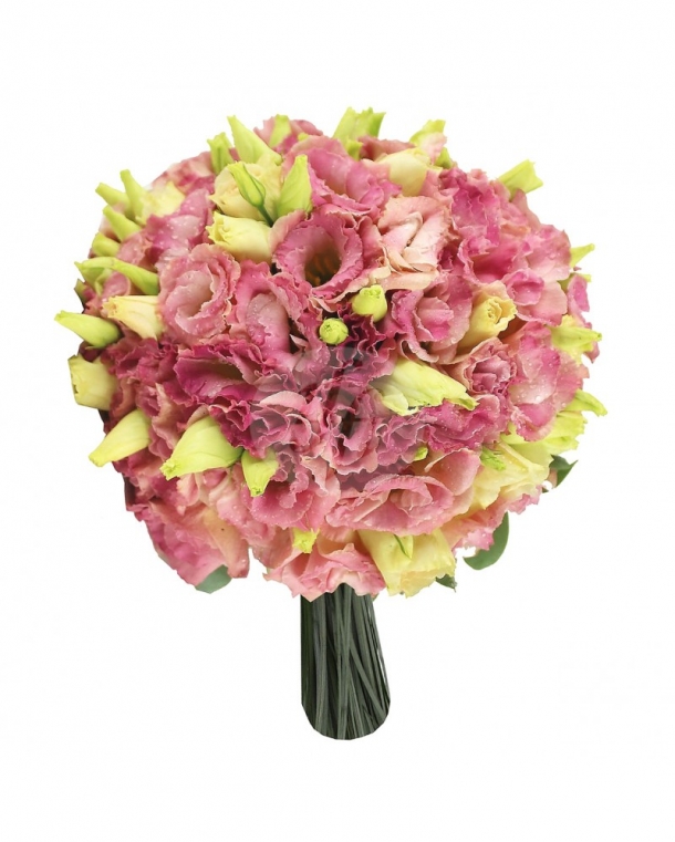 Buchet de mireasă cu lisianthus roz, florariairis.ro - 190 LEI