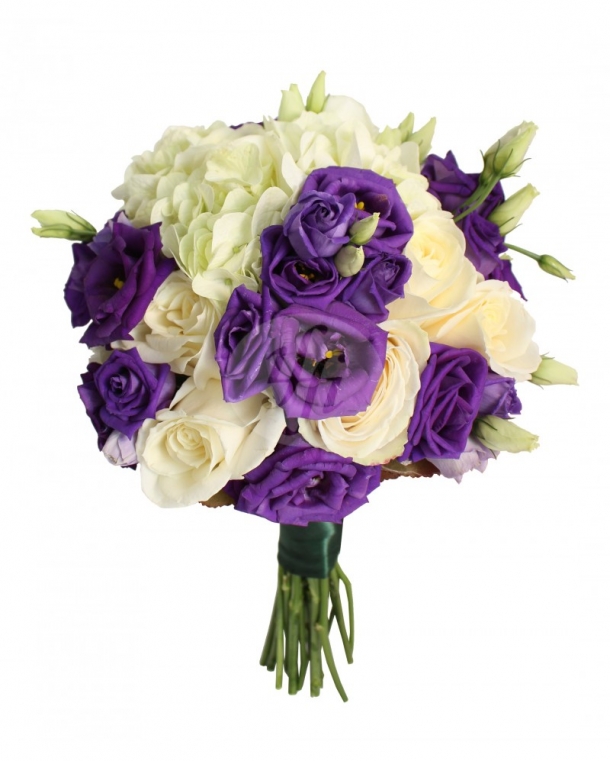 Buchet de mireasă cu lisianthus şi trandafiri, florariairis.ro - 250 LEI